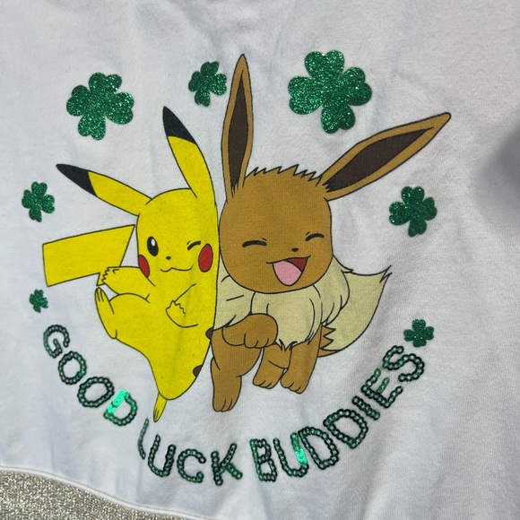 Pokemon Cream + Green Dress with Shamrocks and Eevee - Picture 4 of 7